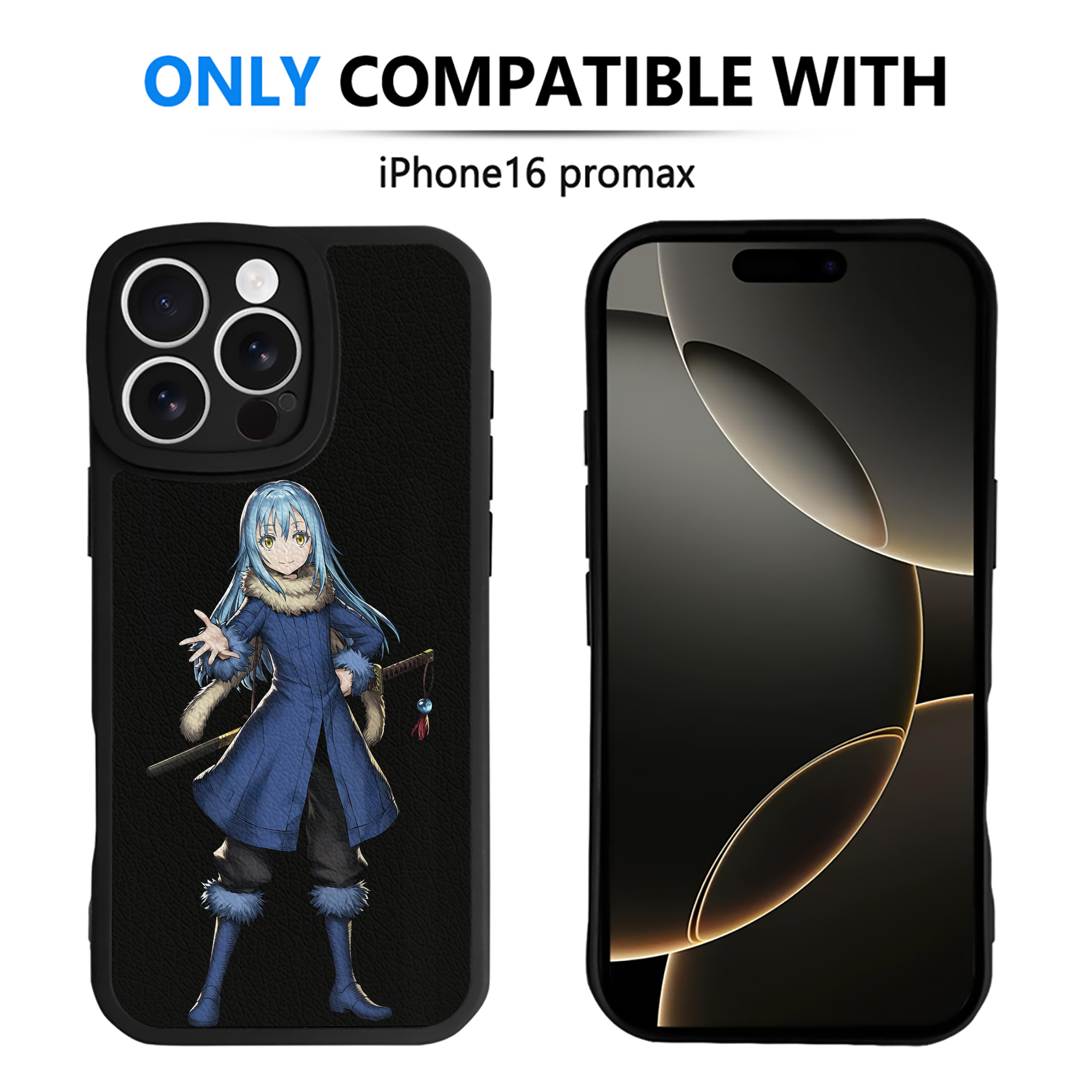 （画像用） 転スラ Regarding Reincarnated to Slime 【iPhone 16シリーズ対応】シリコンスマホケース（レザー調） 材質：シリコン